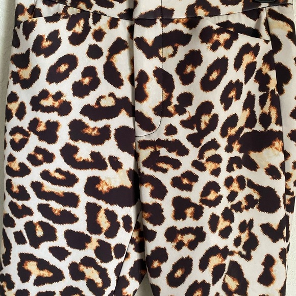 $345 LE SUPERBE CATHOUSE Leopard Flared Ankle Pants Old Money Mob Wife Size 0 - Picture 5 of 13